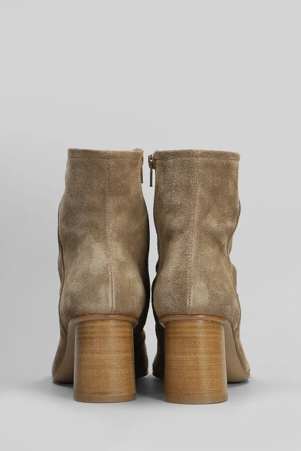 High Heels Ankle Boots In Camel Suede - Image 4
