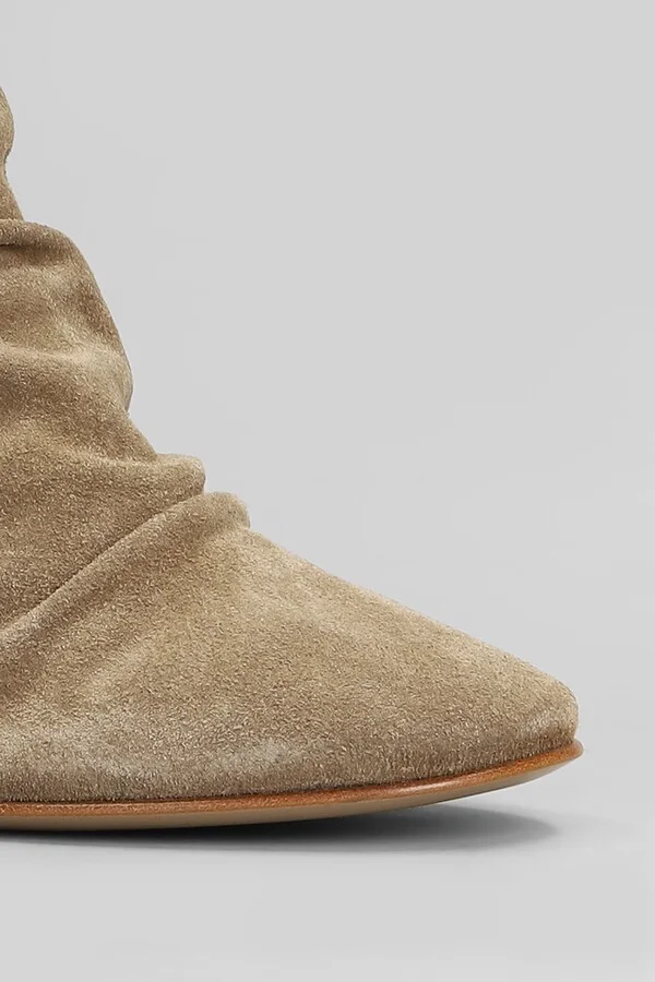 High Heels Ankle Boots In Camel Suede - Image 5