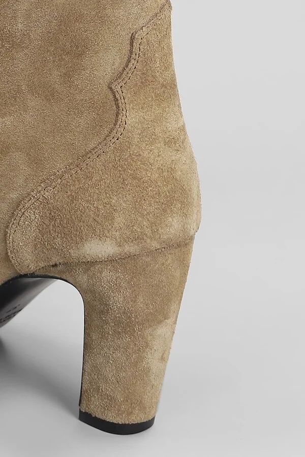 High Heels Ankle Boots In Camel Suede - Image 5