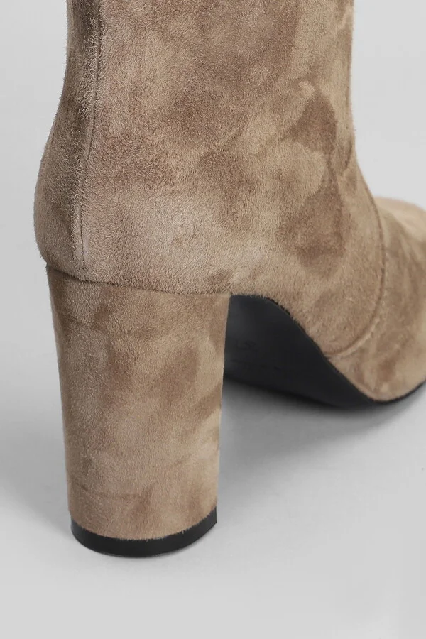 High Heels Boots In Beige Suede - Image 5