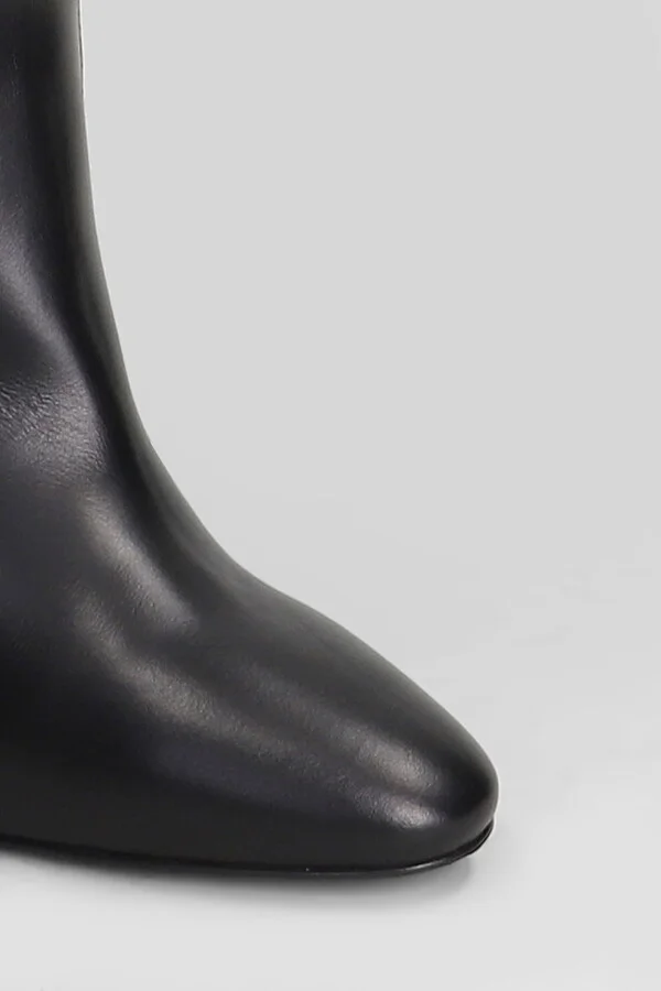 High Heels Boots In Black Leather - Image 5