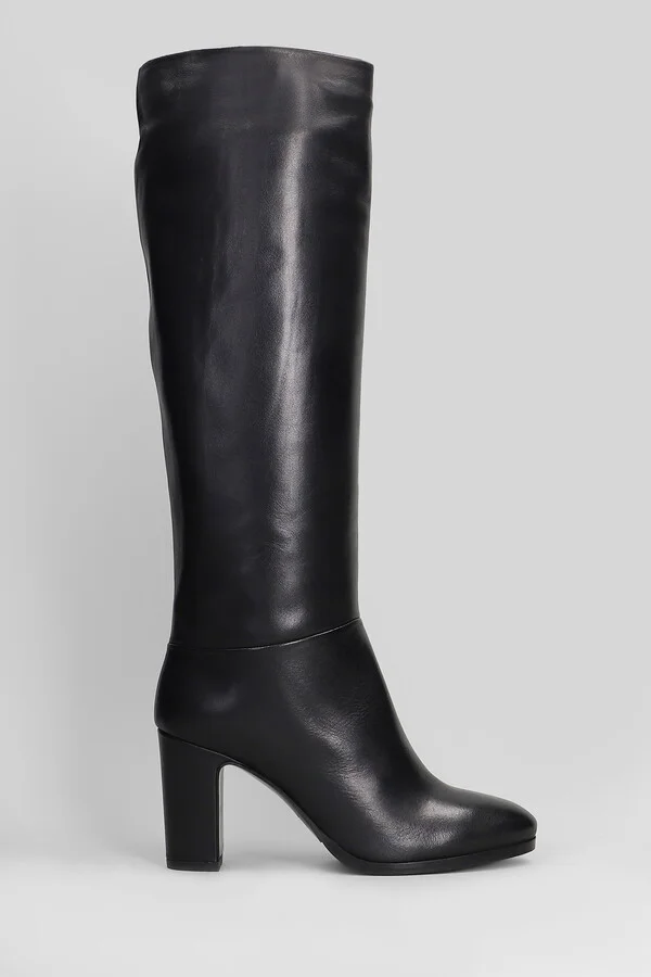 High Heels Boots In Black Leather