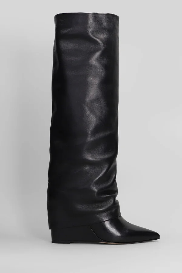 High Heels Boots In Black Leather