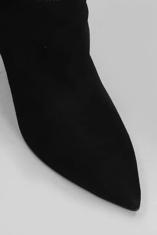 High Heels Boots In Black Suede - Image 5