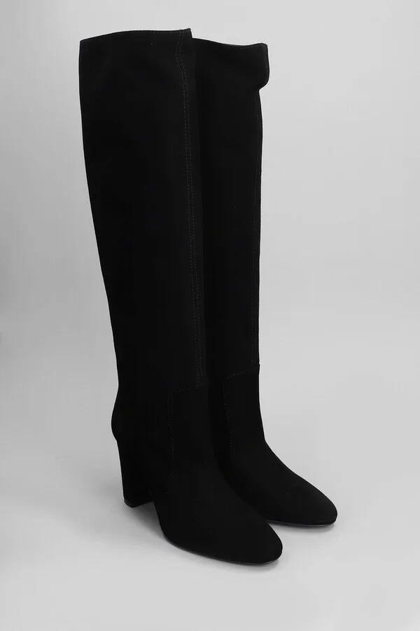 High Heels Boots In Black Suede - Image 2