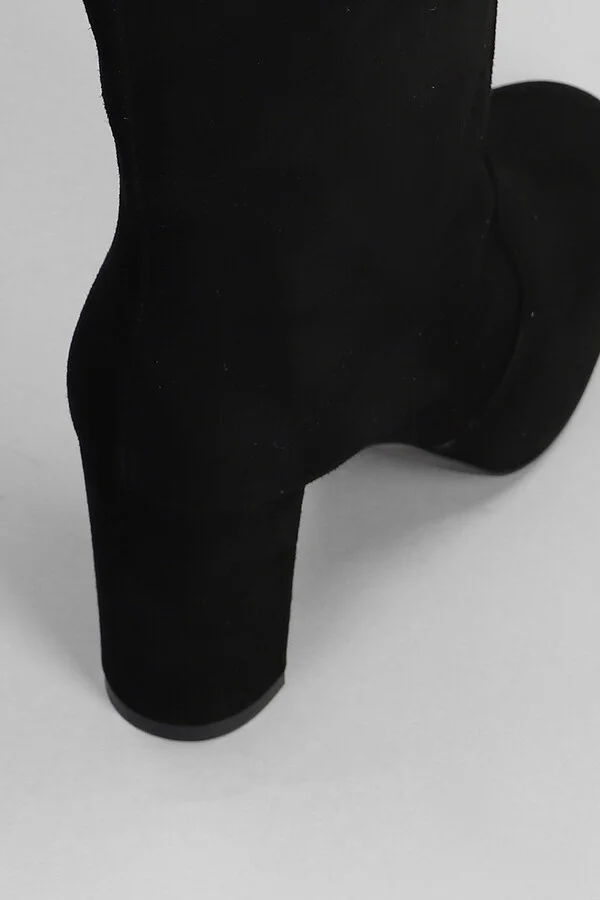 High Heels Boots In Black Suede - Image 5