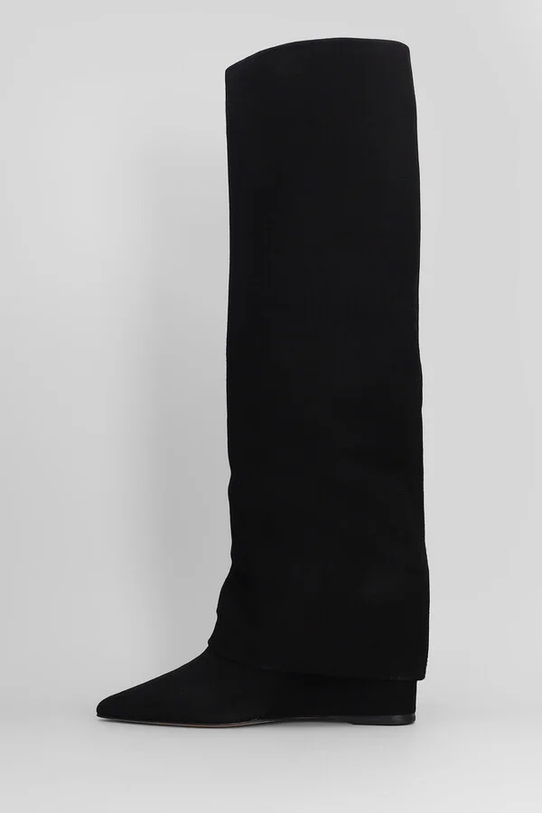 High Heels Boots In Black Suede - Image 3