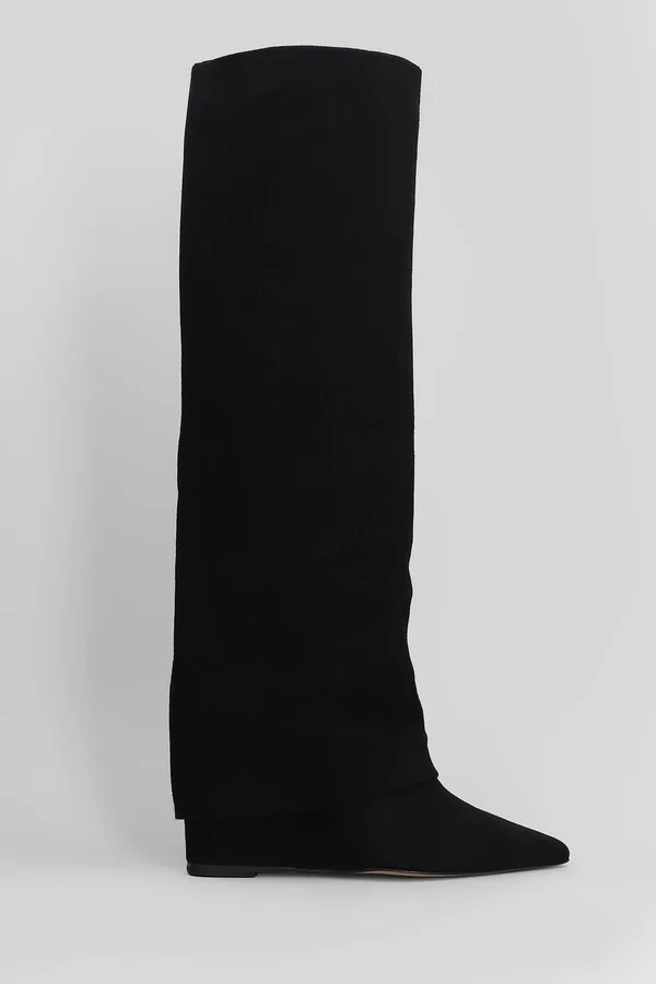 High Heels Boots In Black Suede