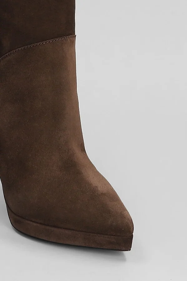 High Heels Boots In Brown Suede - Image 5