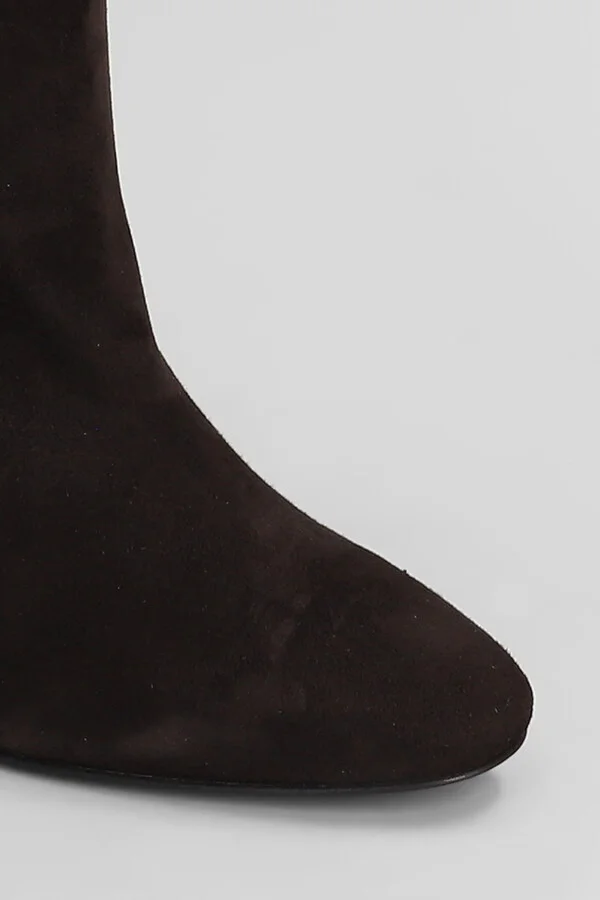 High Heels Boots In Dark Brown Suede - Image 5