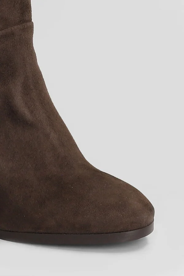High Heels Boots In Dark Brown Suede - Image 5