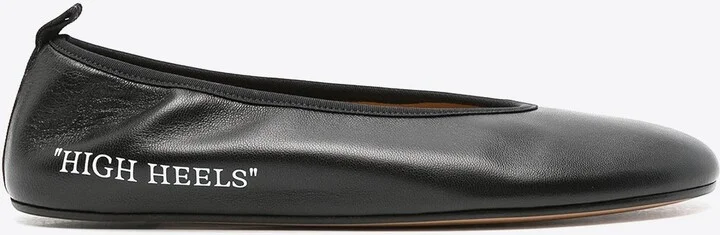 High Heels Leather Ballet Flats