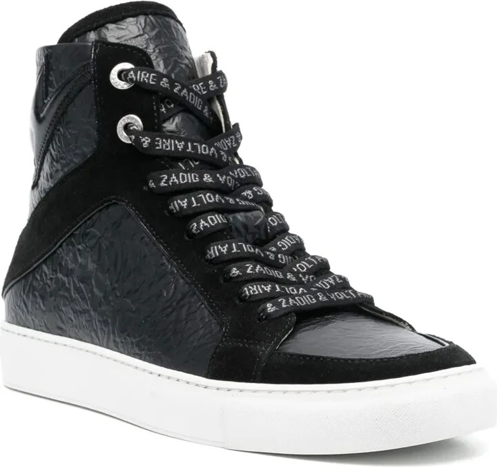 High Lash crinkled-finish leather sneakers - Image 2