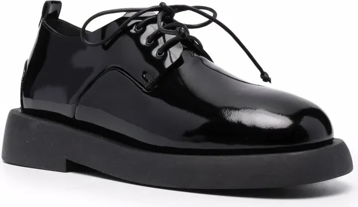 High-Shine Lace-Up Leather Shoes - Image 2