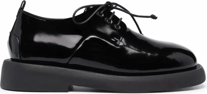 High-Shine Lace-Up Leather Shoes