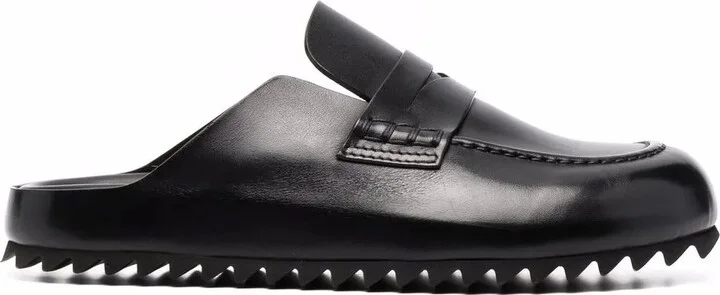 High-Shine Leather Mules