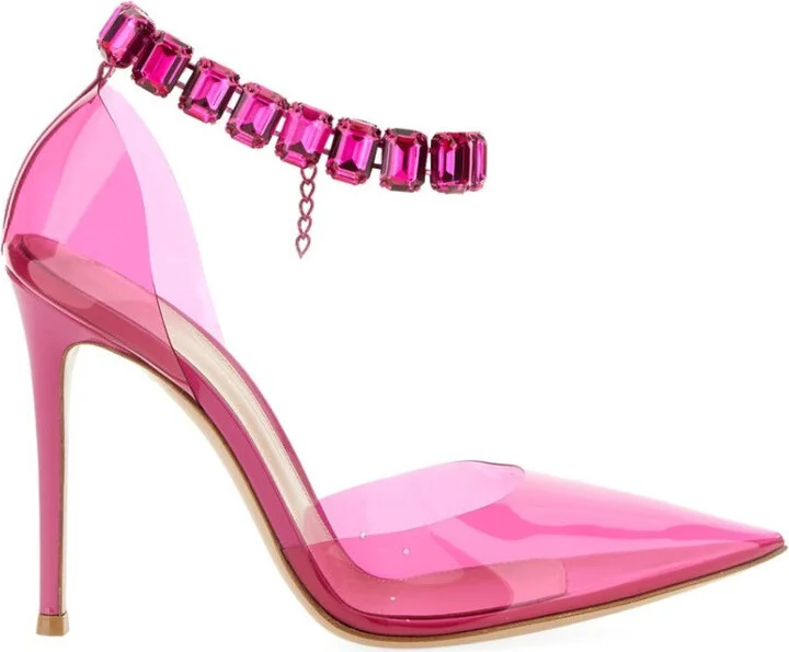 High Stiletto Sandals With Crystal-Embellished Strap