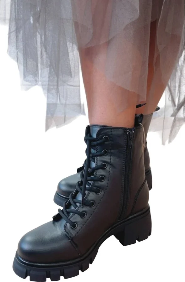 High Street Combat Boot In Black