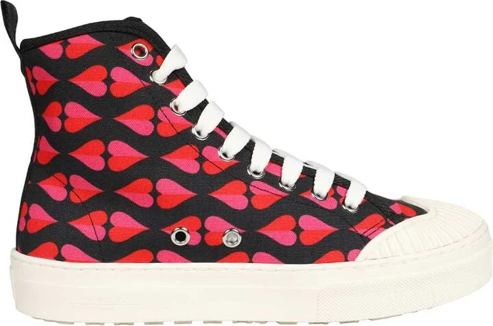 High-top Fabric Sneakers