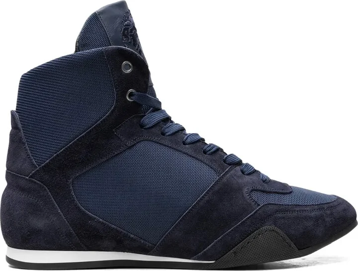 High Top Greek Key "Navy" sneakers