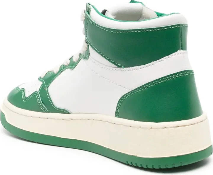High-Top Lace-Up Leather Sneakers - Image 3