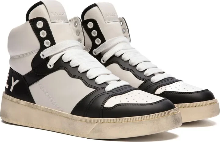 High-Top Leather Sneakers - Image 2