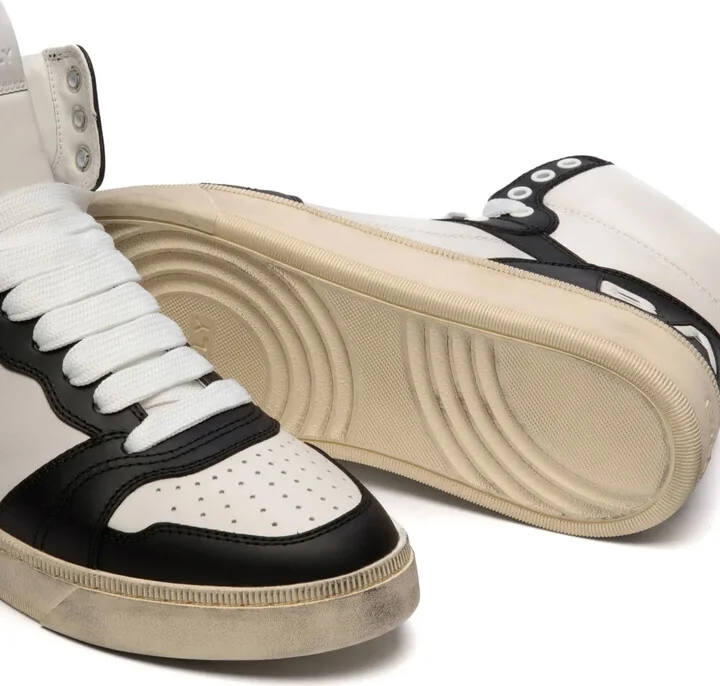 High-Top Leather Sneakers - Image 4
