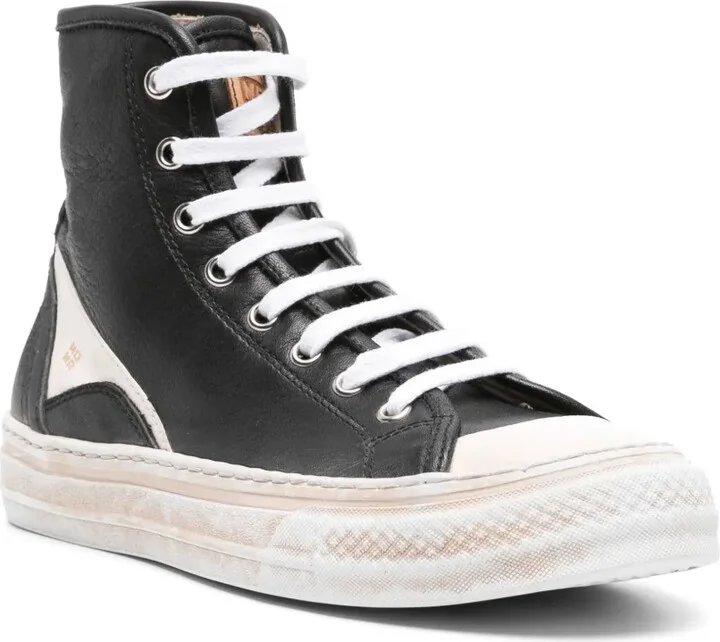 High-Top Leather Sneakers - Image 2