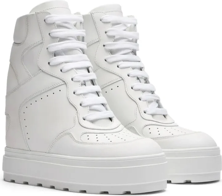 High-Top Leather Sneakers - Image 2