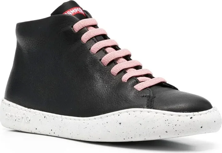 High-Top Leather Sneakers - Image 2