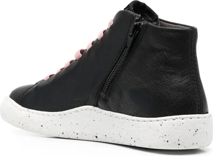 High-Top Leather Sneakers - Image 3