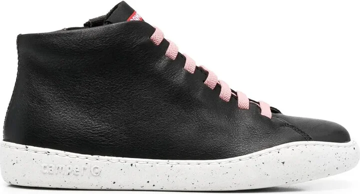 High-Top Leather Sneakers
