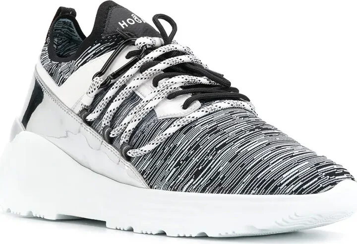 High Top Mirrored Panel Sneakers - Image 2