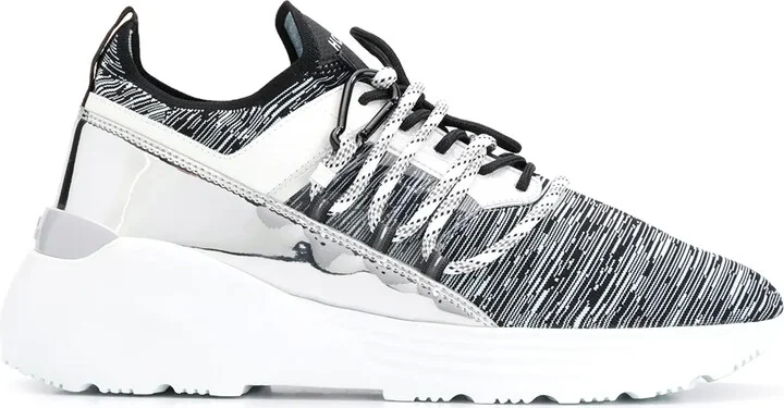 High Top Mirrored Panel Sneakers