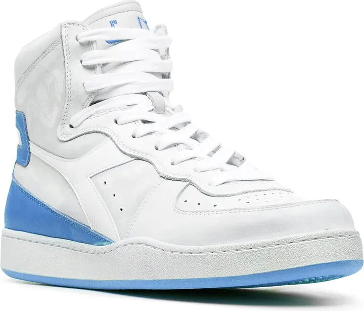 High-Top Panelled Leather Sneakers - Image 2