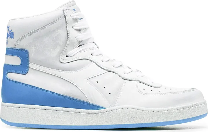 High-Top Panelled Leather Sneakers