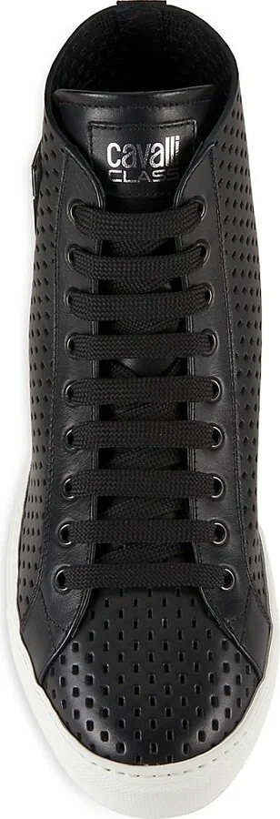 High-Top Perforated Leather Sneakers - Image 5