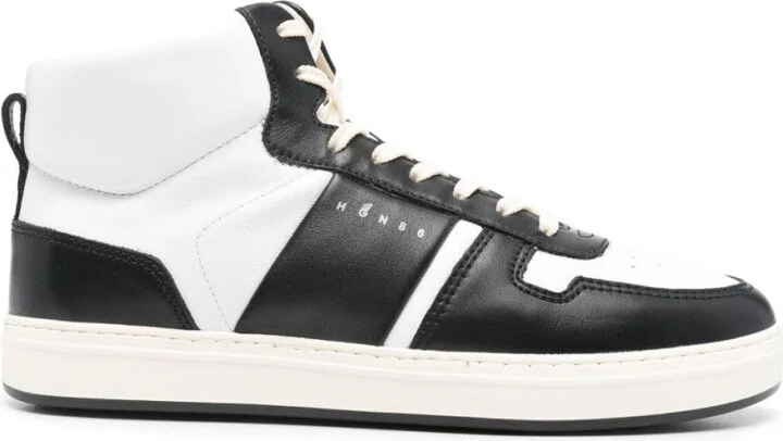 High-Top Sneakers With Padded Collar And Lace-Up Closure