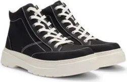 High-top trainers with red stacked-logo badge- Black Men's Sneakers size 11