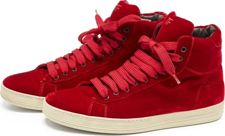 High-Top Velvet Sneakers - Image 2