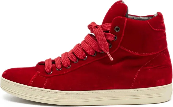 High-Top Velvet Sneakers