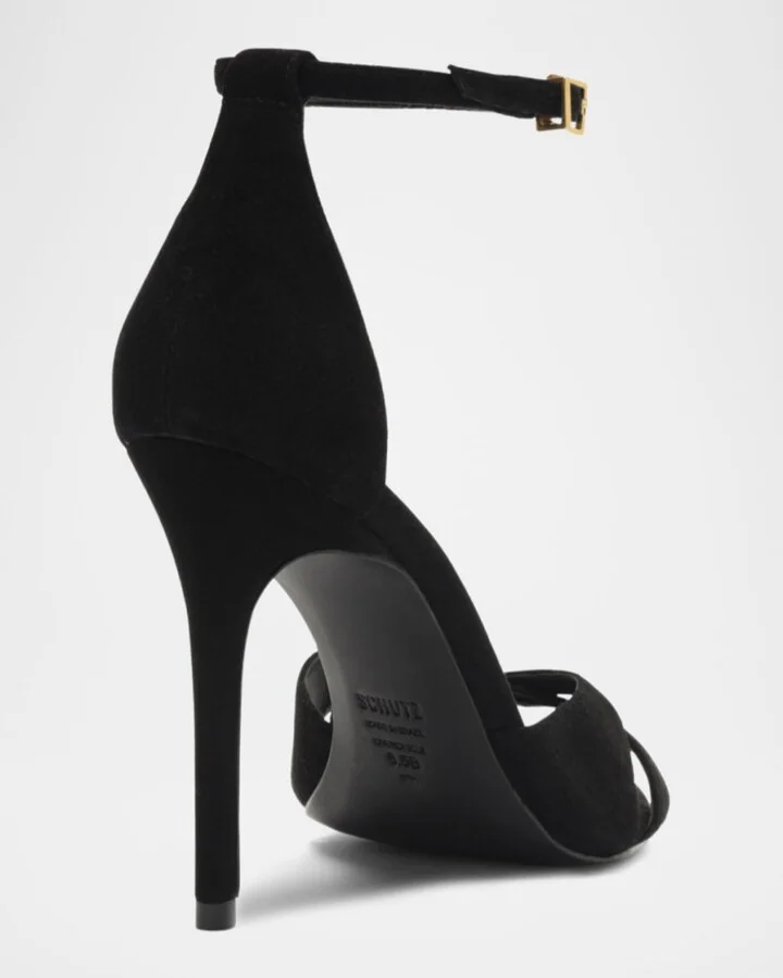 Hilda Leaf Suede Stiletto Sandals - Image 2