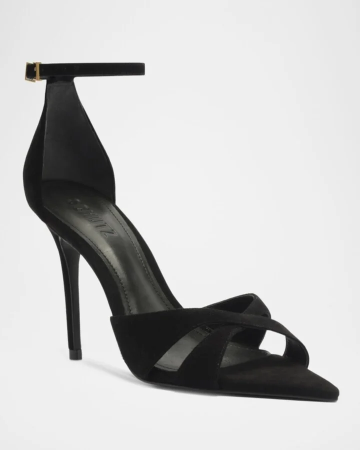 Hilda Leaf Suede Stiletto Sandals - Image 3