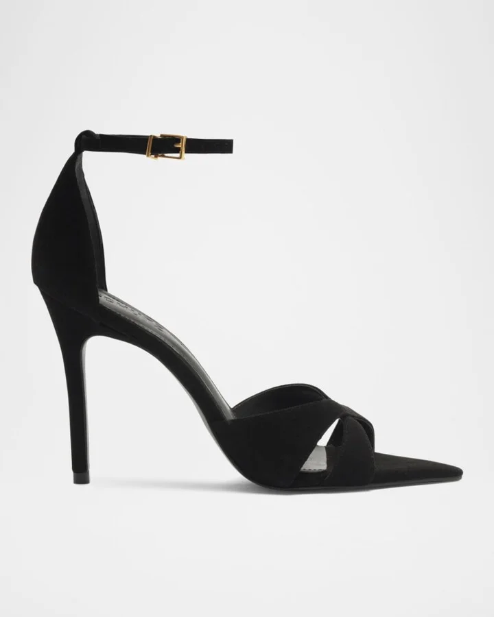 Hilda Leaf Suede Stiletto Sandals
