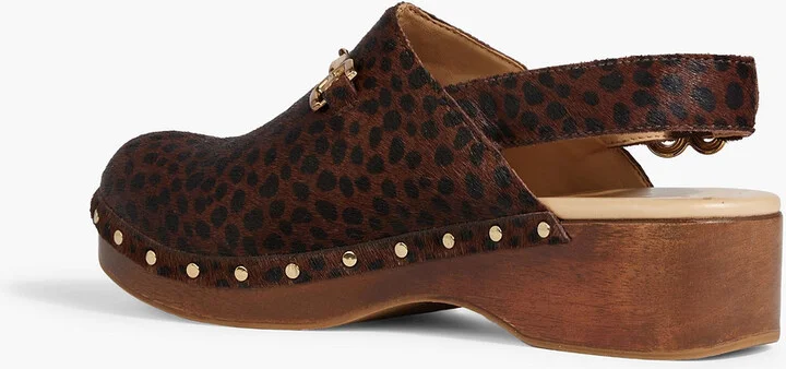 Hilda leopard-print calf hair clogs - Image 3
