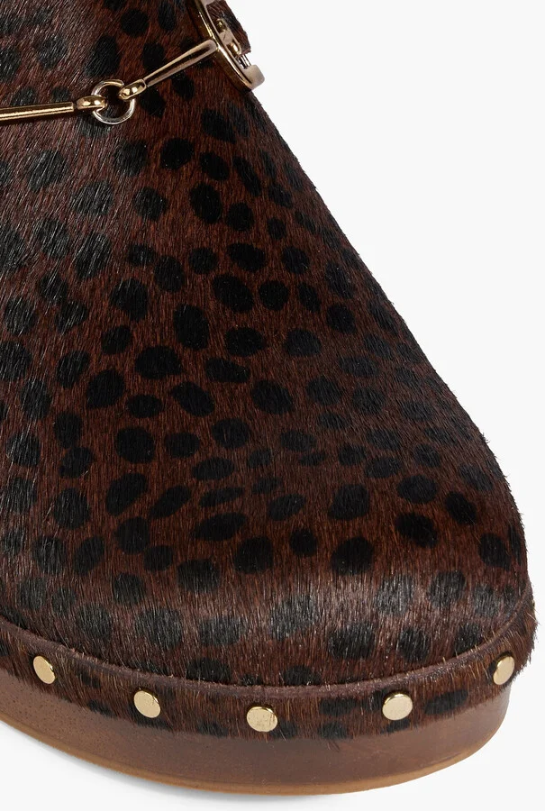 Hilda leopard-print calf hair clogs - Image 4
