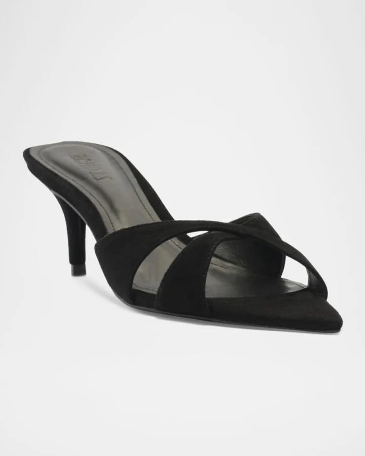 Hilda Suede Crisscross Stiletto Mules - Image 2