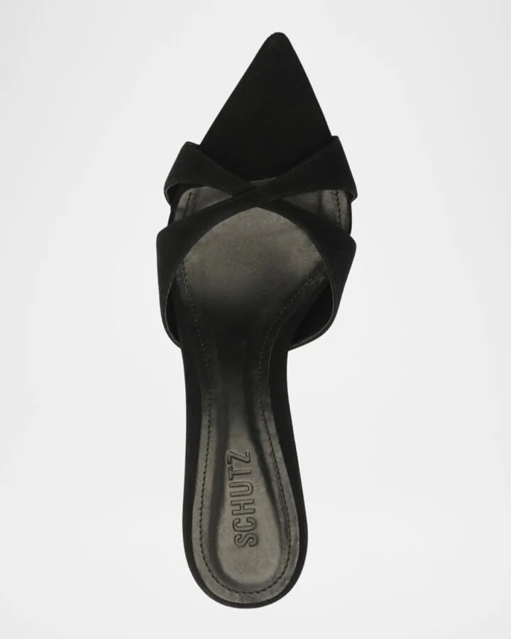 Hilda Suede Crisscross Stiletto Mules - Image 4