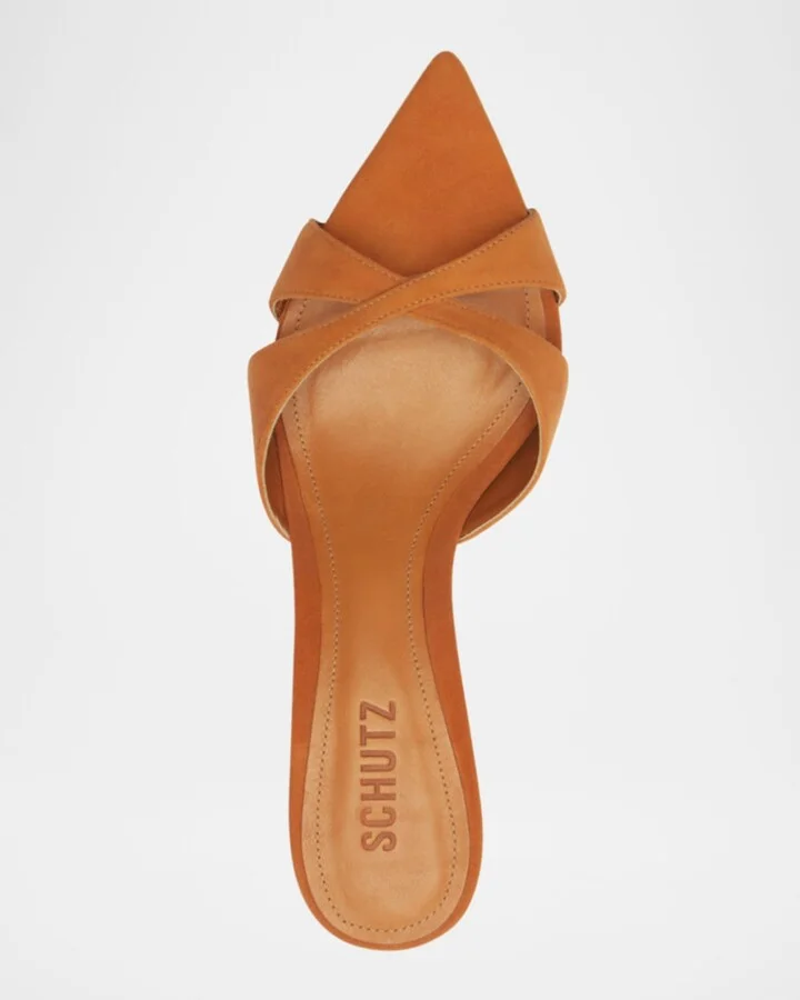 Hilda Suede Crisscross Stiletto Mules - Image 3