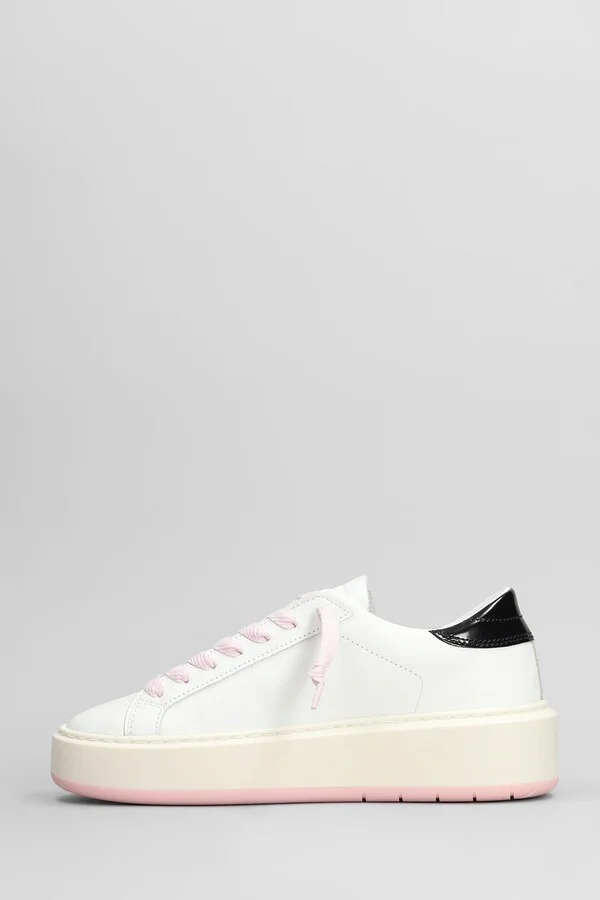 Hill Low Platform Sneakers In White Leather - Image 3